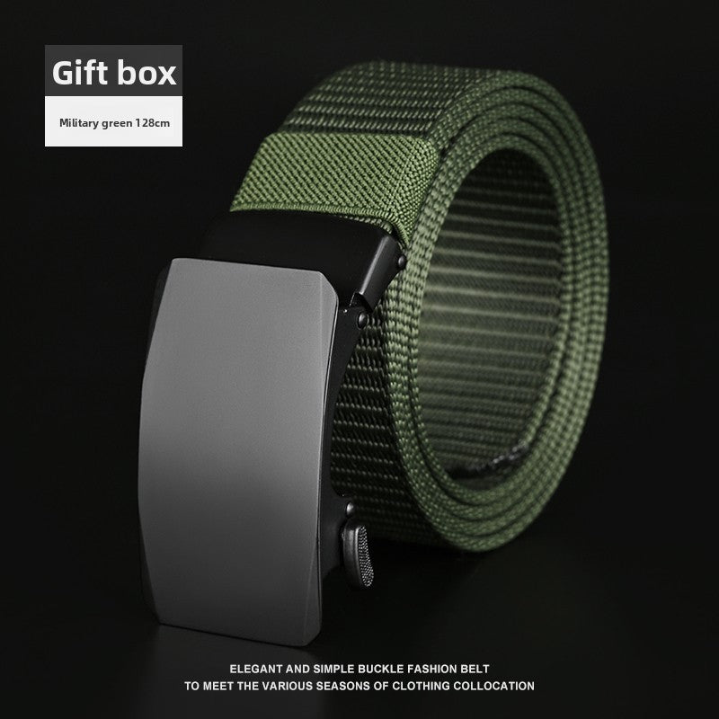 Mens Automatic Buckle Canvas Belt