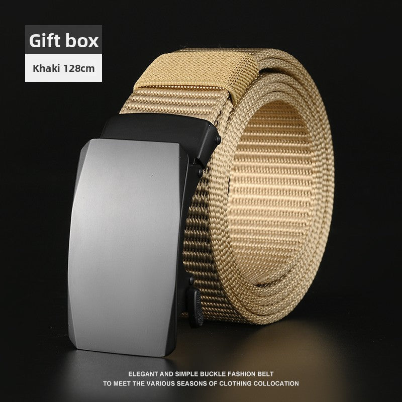 Mens Automatic Buckle Canvas Belt