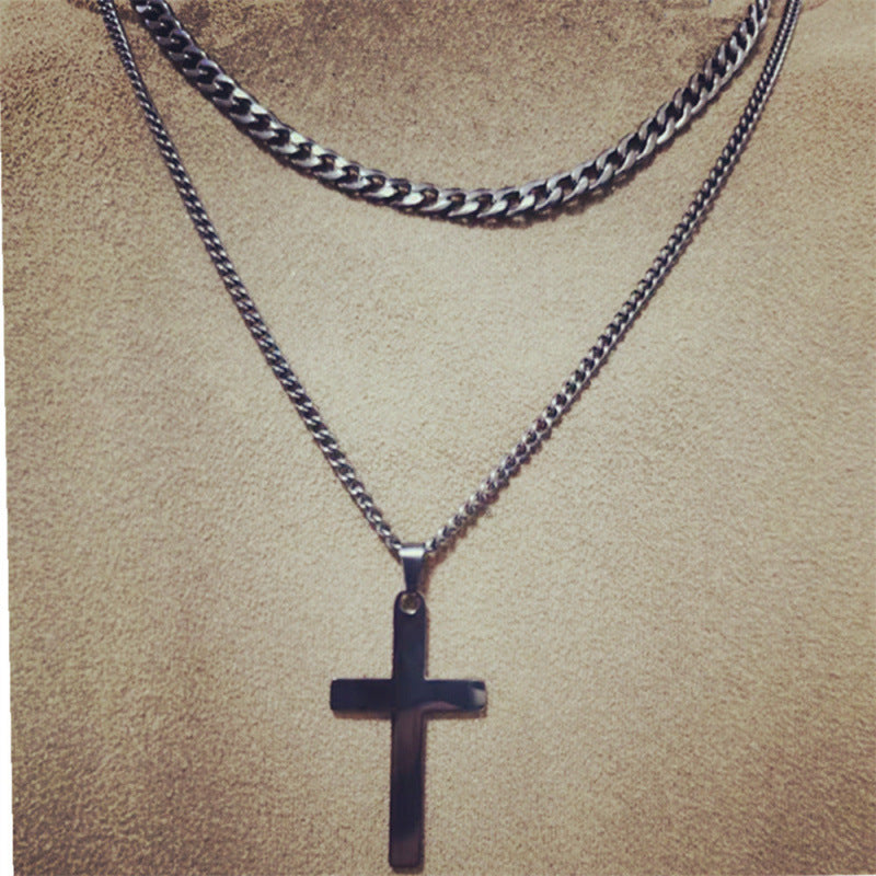 Stainless steel chain with cross pendant