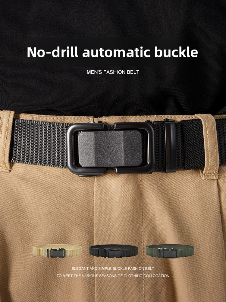 Mens Automatic Buckle Canvas Belt