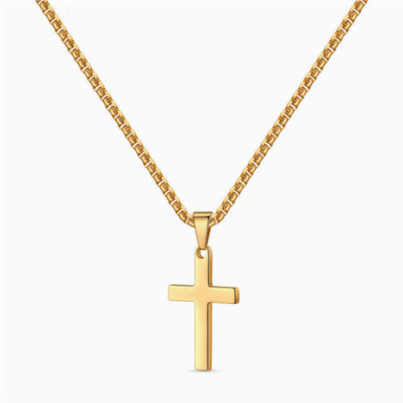 Stainless steel chain with cross pendant
