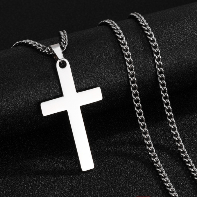 Stainless steel chain with cross pendant
