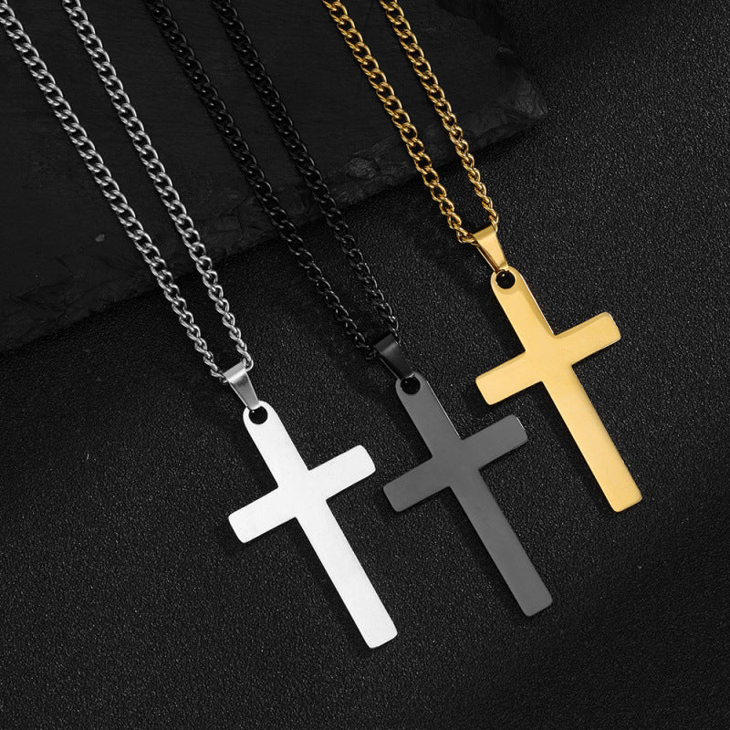 Stainless steel chain with cross pendant