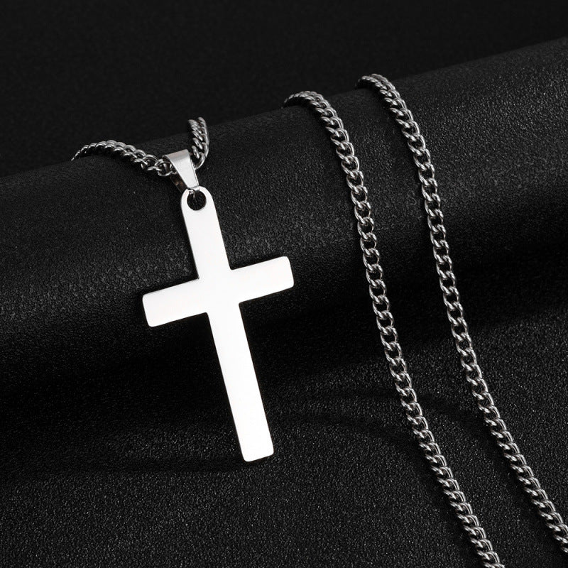 Stainless steel chain with cross pendant