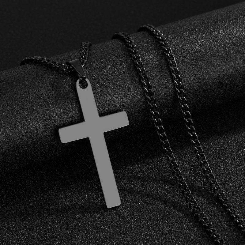 Stainless steel chain with cross pendant