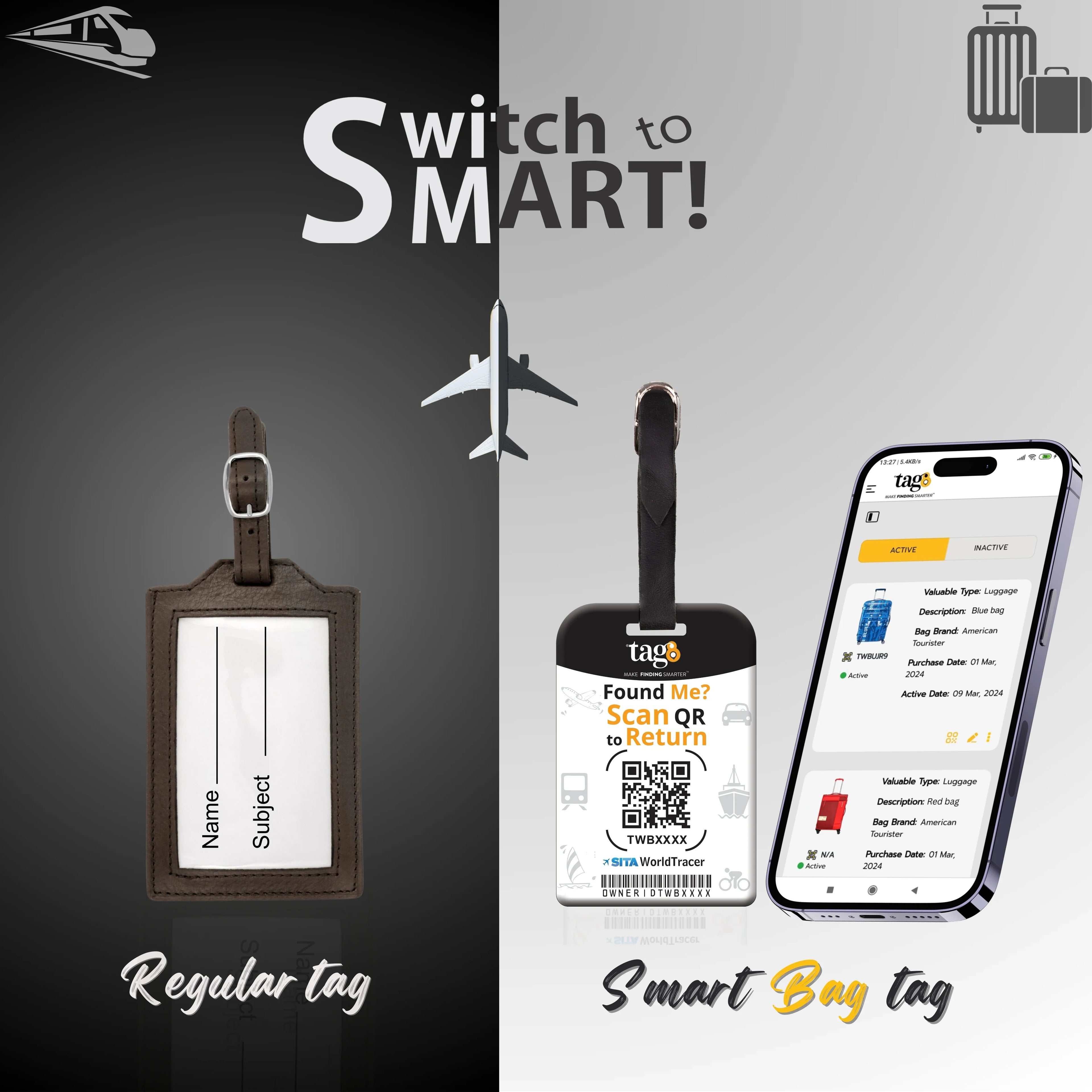 Smart Bag Security Tag - Germany Flag [Pack 2]